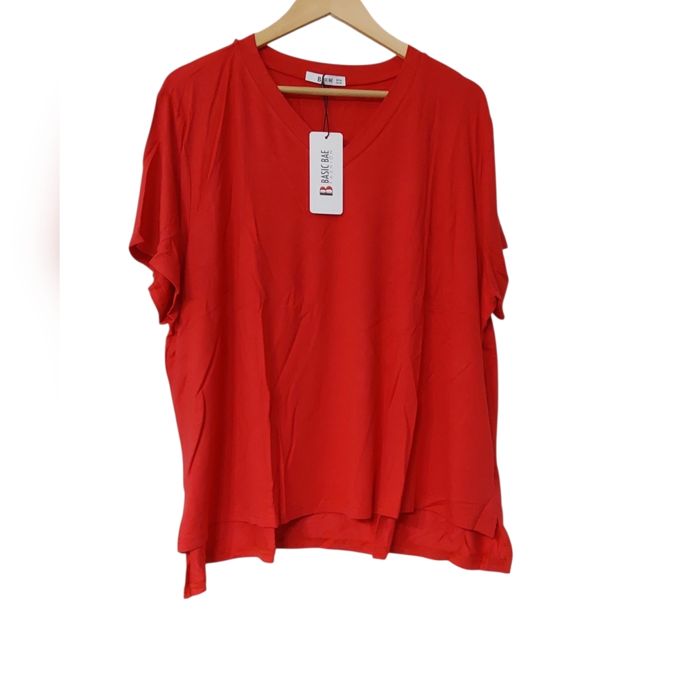 Basic Bae Vivid Red Women's Short Sleeve Tee